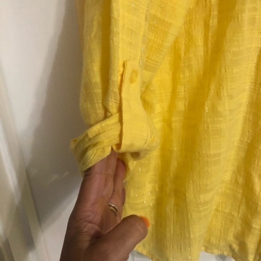 Chico’s Yellow Button Front Blouse - image 3